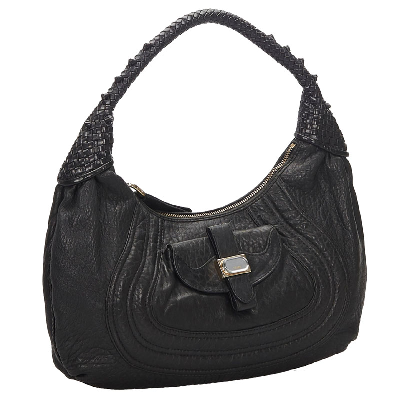 

Fendi Black Leather Spy Shoulder Bag