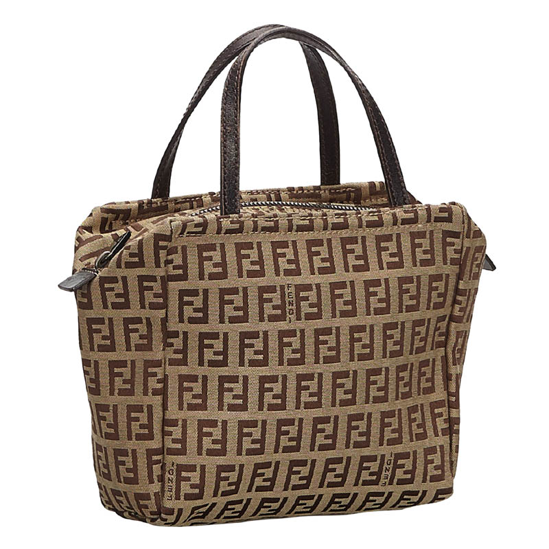 

Fendi Brown/Beige Zucchino Canvas Top Handle Bag