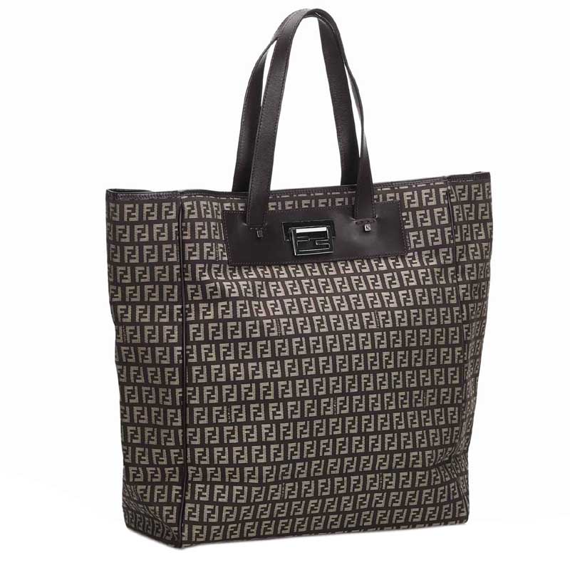 

Fendi Brown/Black Zucchino Canvas Tote Bag