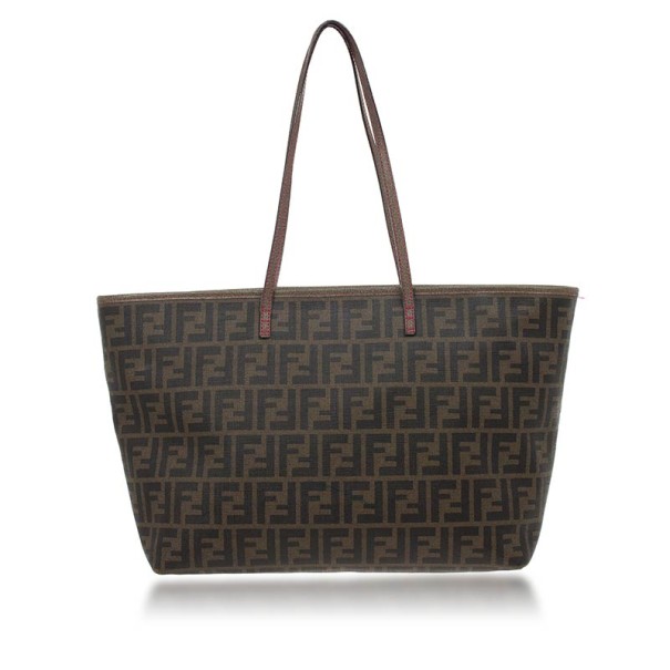 Fendi Brown Zucca Roll Tote