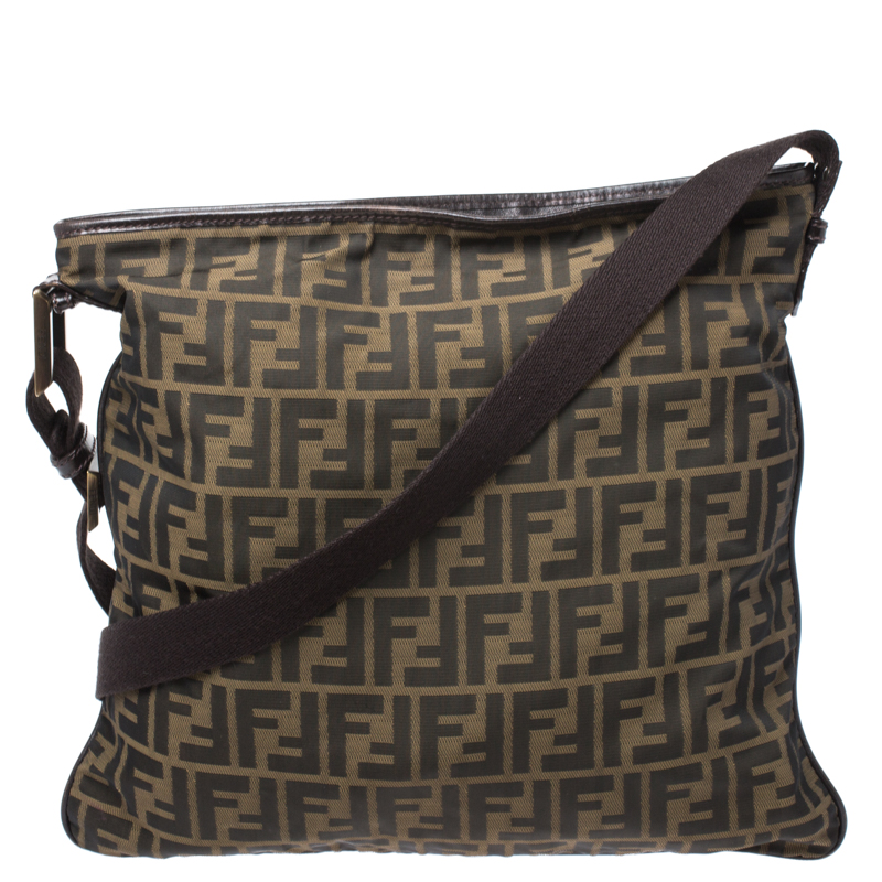 Fendi Tobacco Zucca Canvas Messenger Bag