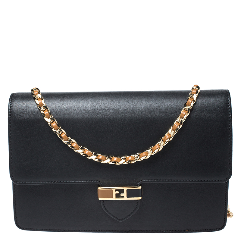 Fendi Black Leather Chain Bag Fendi | The Luxury Closet