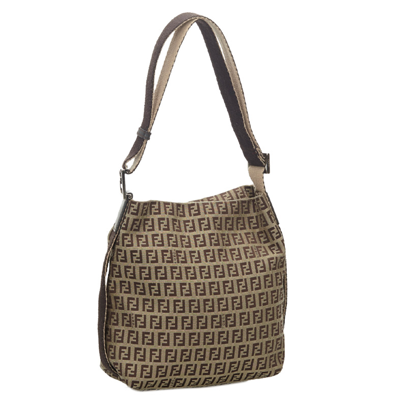 

Fendi Beige/Brown Zucchino Canvas Shoulder Bag