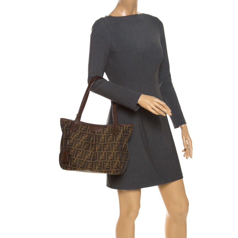 

Fendi Tobacco Zucca Canvas and Leather Grande Tote, Brown