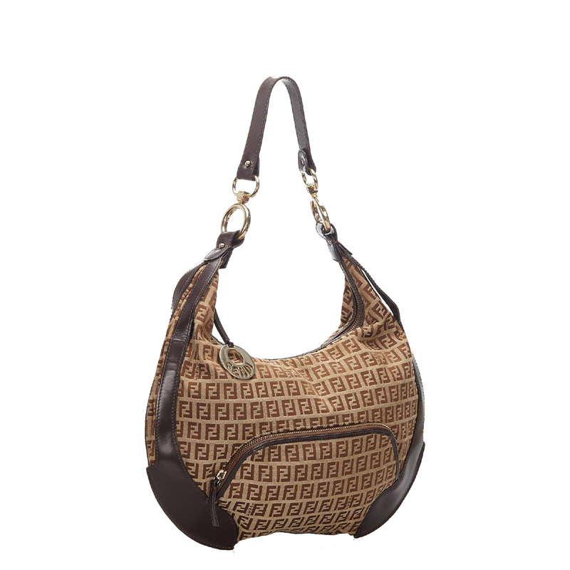 

Fendi Brown/Beige Zucchino Canvas Chef Hobo Bag