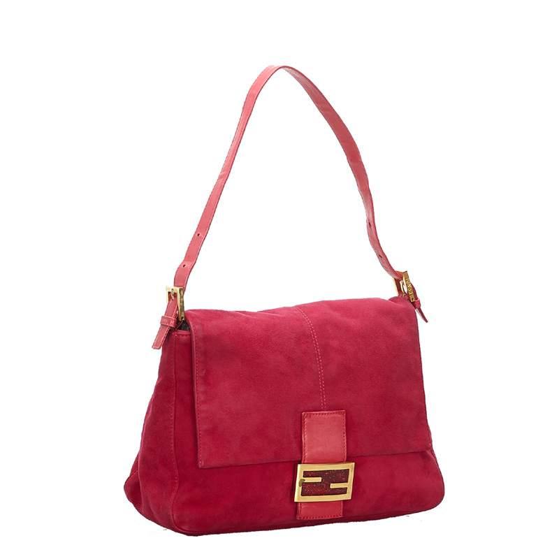 

Fendi Pink Suede Mamma Forever Bag