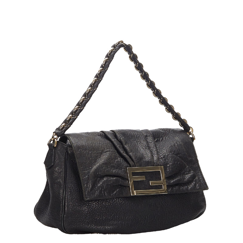 

Fendi Black Leather Mia Baguette
