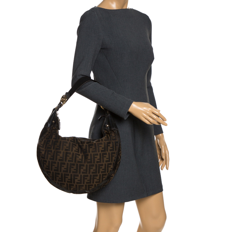 

Fendi Tobacco Zucca Canvas Chef Hobo, Brown