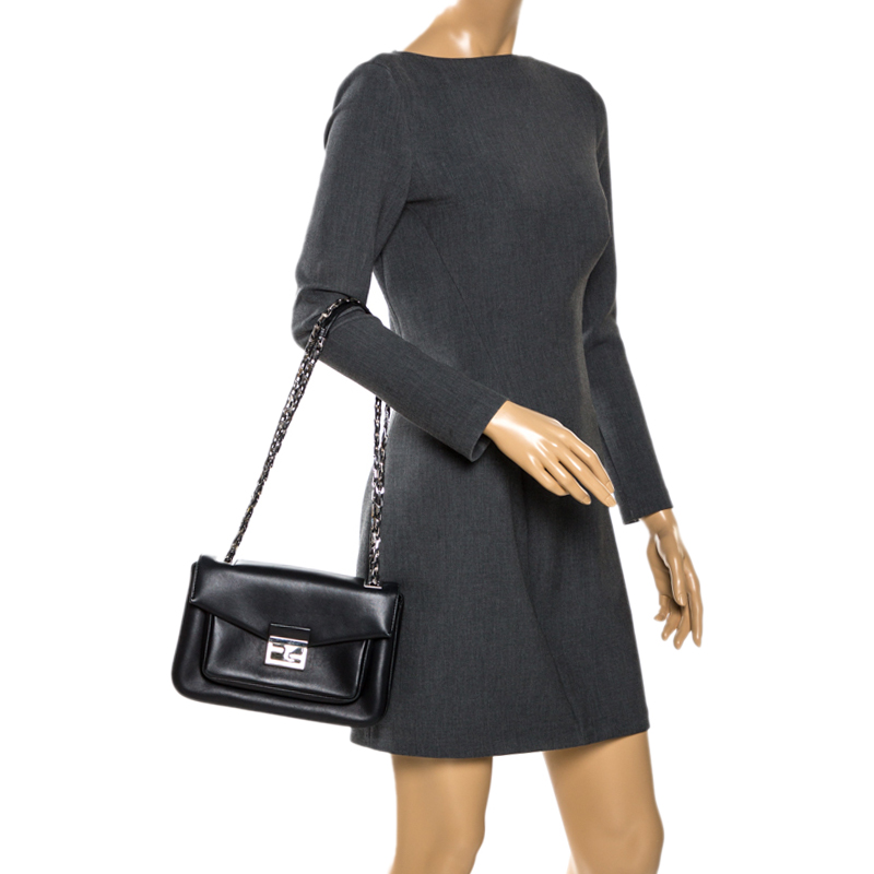 

Fendi Black Leather Be Baguette Shoulder Bag