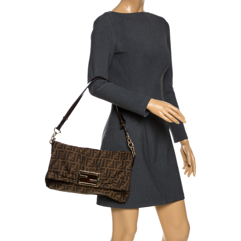

Fendi Tobacco Zucca Canvas Mia Shoulder Bag, Brown