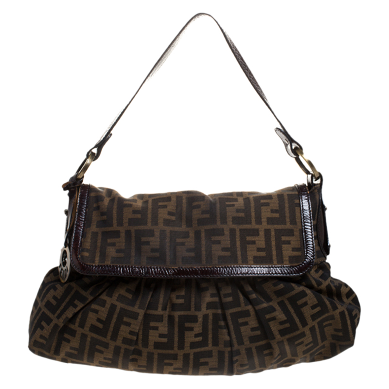 Pre Owned Fendi Tobacco Zucca Canvas Chef Shoulder Bag