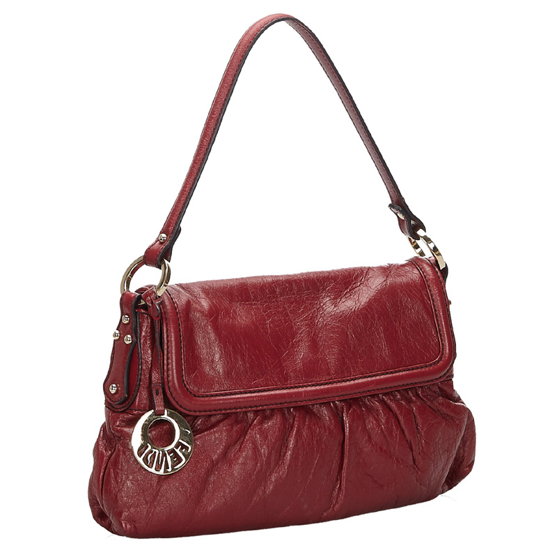 

Fendi Red Leather Chef Shoulder Bag