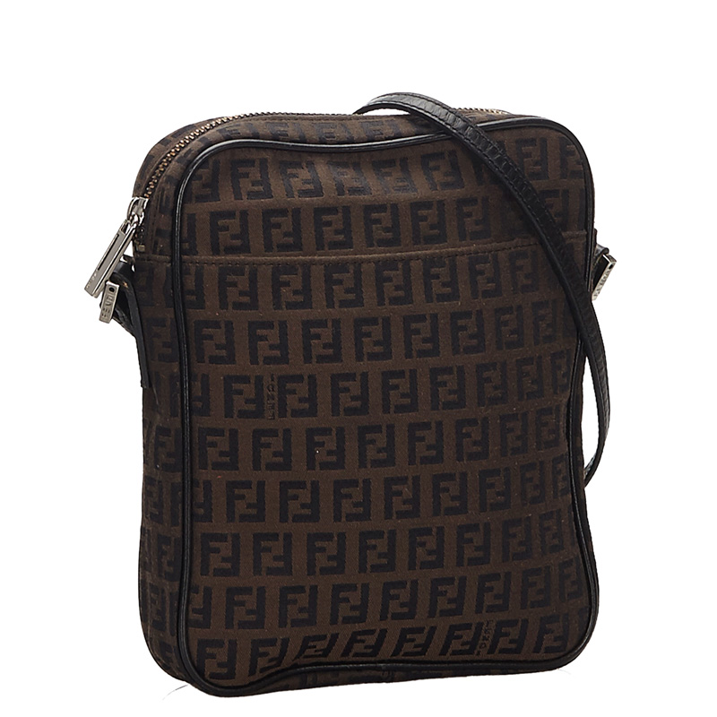 

Fendi Brown/Black Zucchino Canvas Crossbody Bag