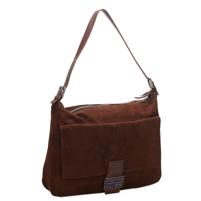 

Fendi Brown Suede Leather Shoulder Bag