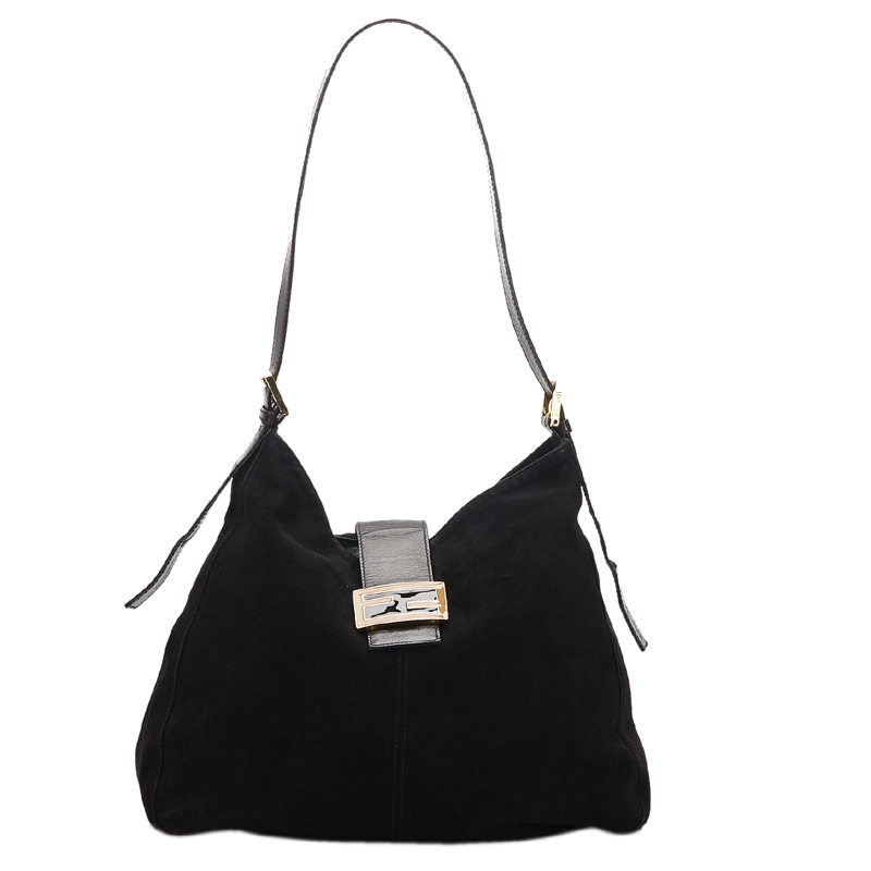 Pre-owned Fendi Black Suede Shoulder Bag