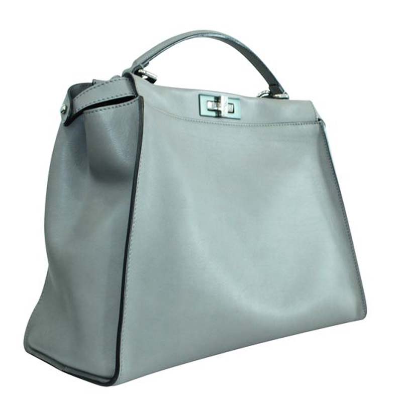 

Fendi Grey Leather Vitello  Peekaboo Tote