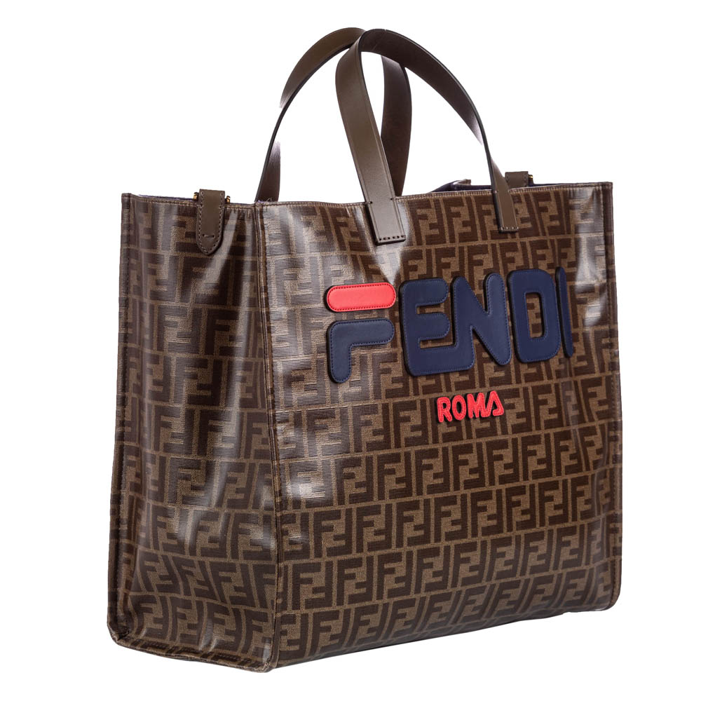 

Fendi Brown Zucca Coated Canvas Fila Mania Shopping Tote Bag