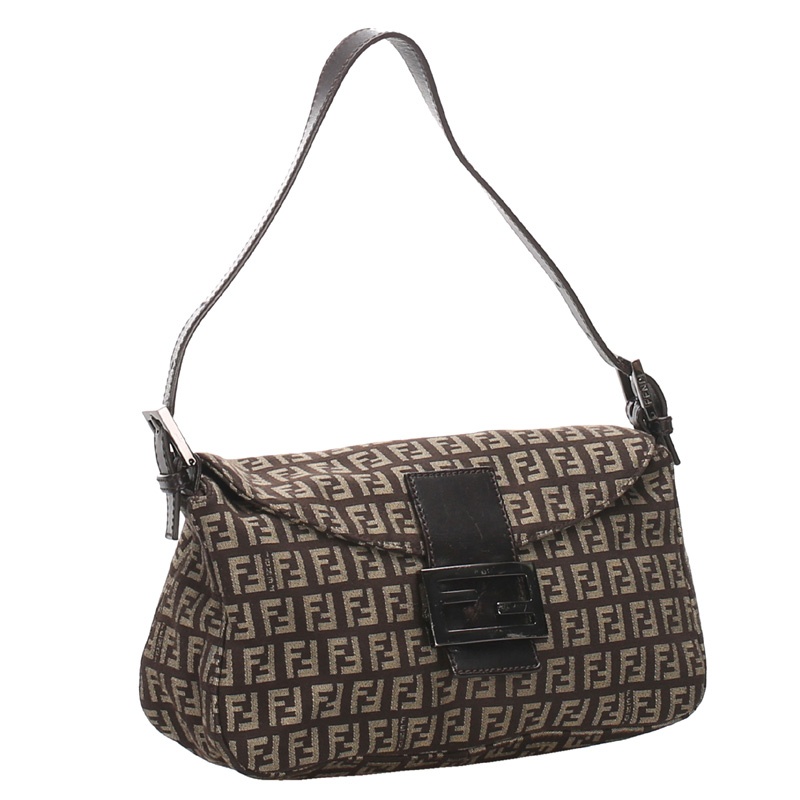 

Fendi Brown/Dark Brown Zucchino Canvas Shoulder Bag