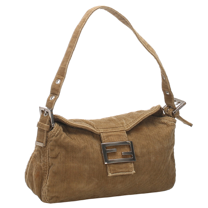 

Fendi Brown/Light Brown Corduroy Shoulder Bag