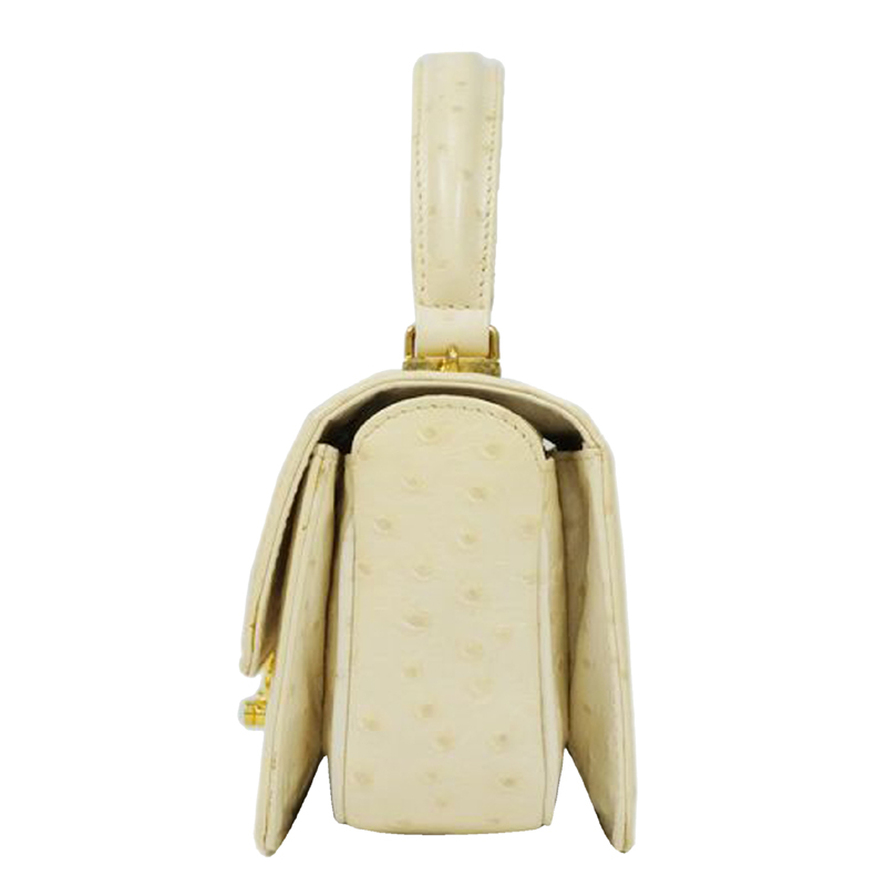 

Fendi Beige/Brown Ostrich Embossed Leather Shoulder Bag