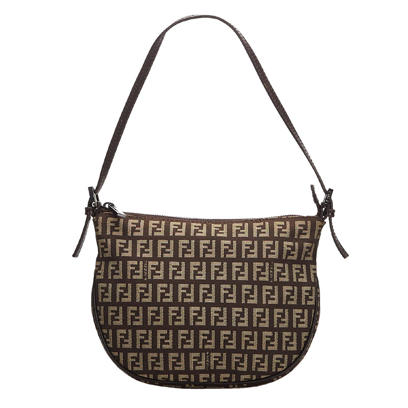 Pre-owned Fendi Brown Zucchino Canvas Baguette