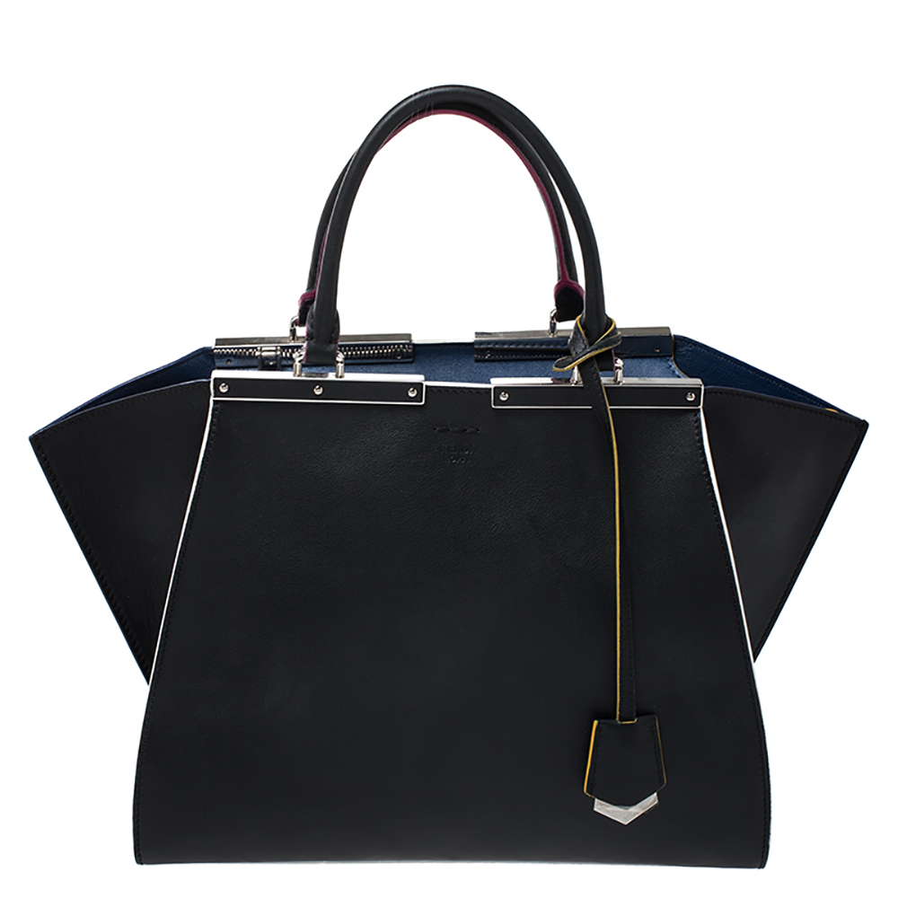 Pre Owned Fendi Black Leather Medium 3Jours Tote