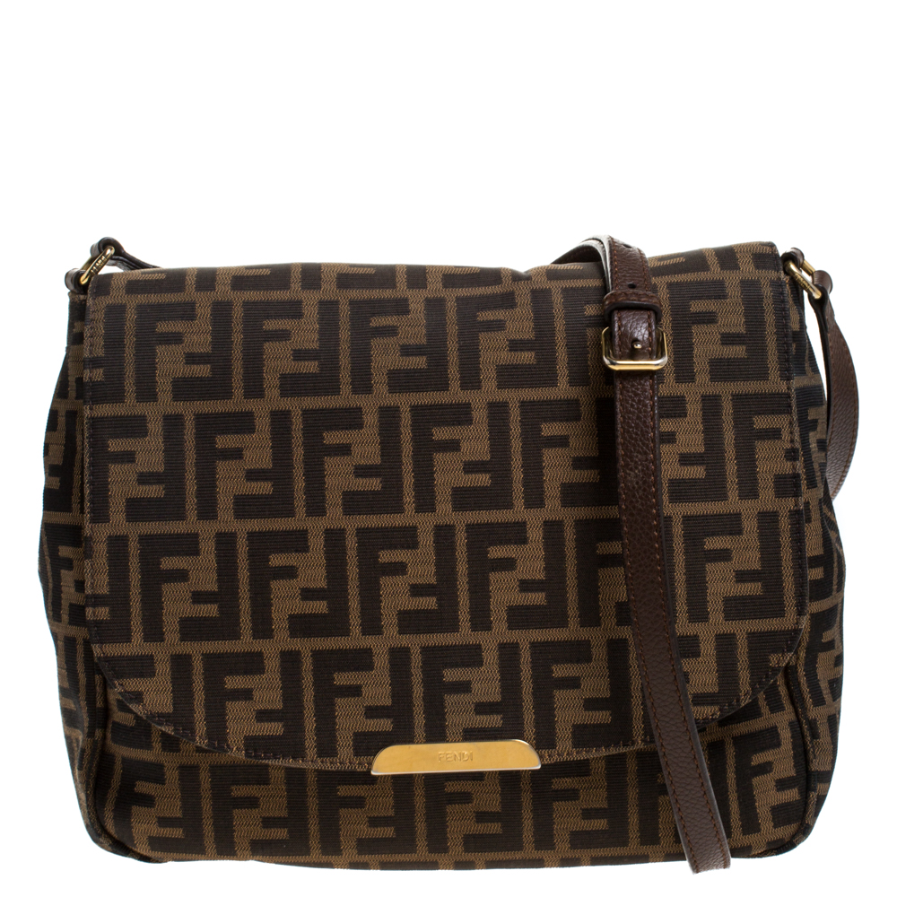 Fendi Tobacco Zucca Canvas and Leather Crossbody Bag Fendi | The Luxury ...