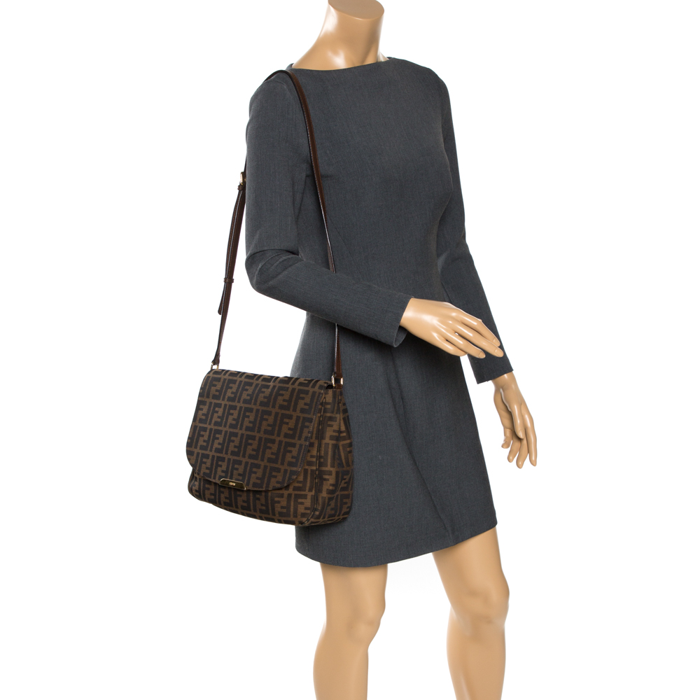 

Fendi Tobacco Zucca Canvas and Leather Crossbody Bag, Brown