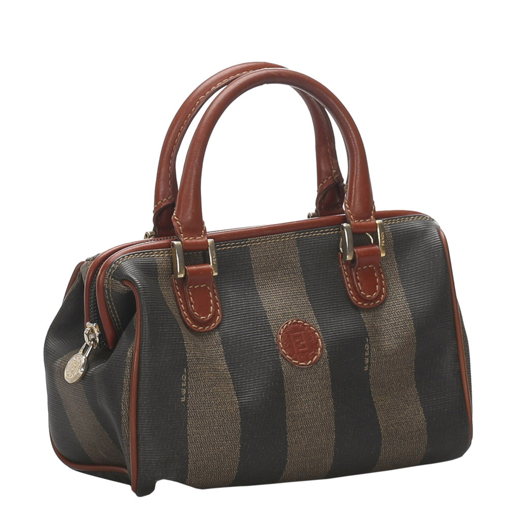 

Fendi Black/Brown PVC Leather Mini Pequin Crossbody Bag