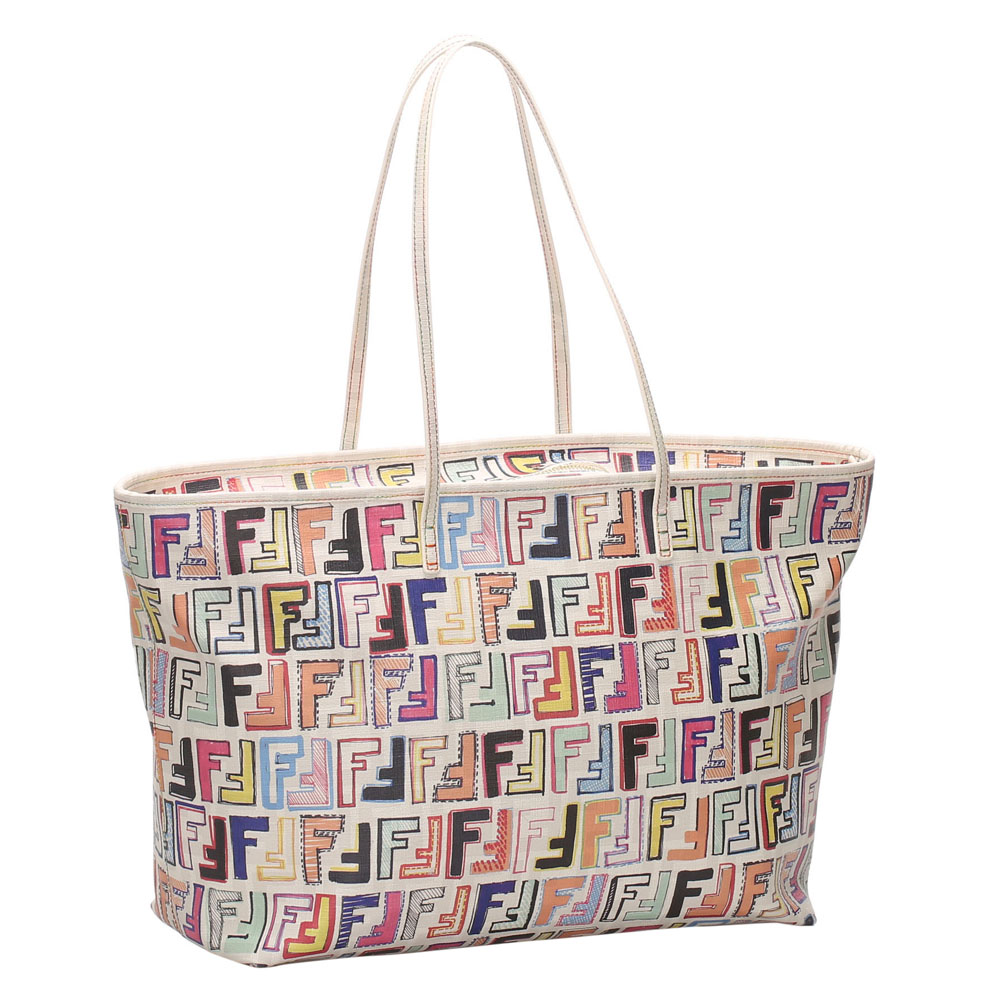 

Fendi Multicolor Zucca Canvas Roll Tote Bag