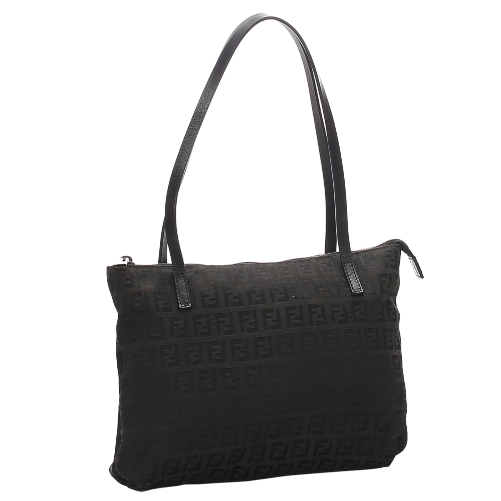

Fendi Black Zucchino Canvas Tote Bag