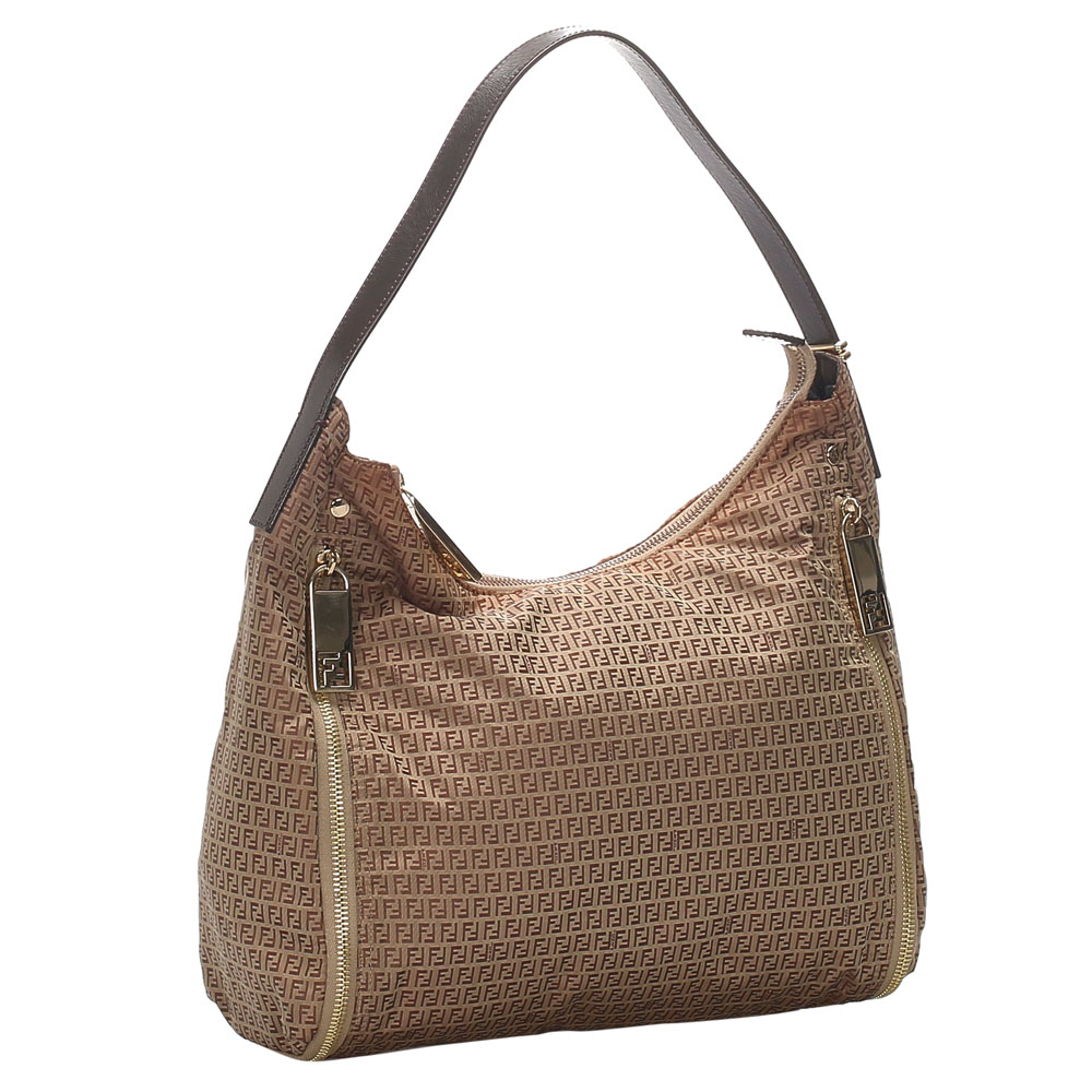 

Fendi Brown/Light Brown Micro Zucchino Canvas Shoulder Bag