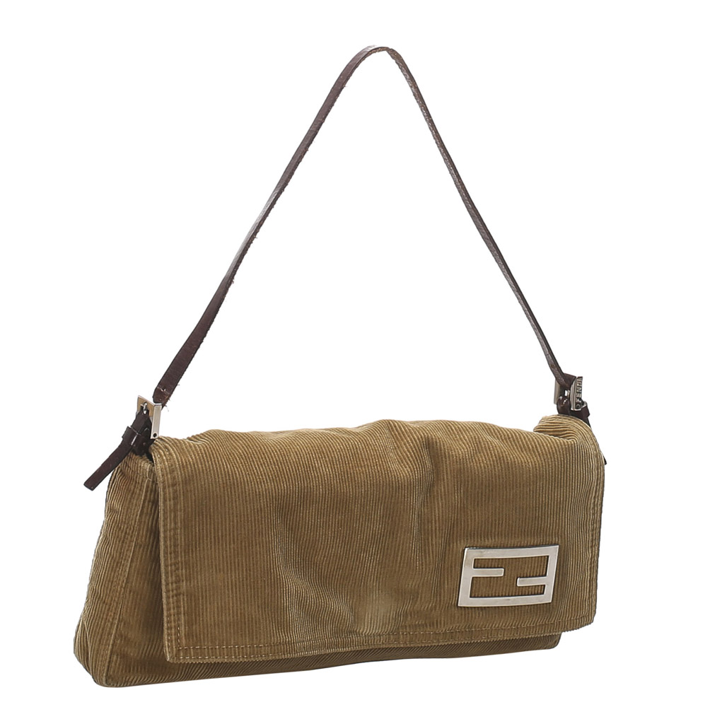 

Fendi Brown Corduroy Baguette