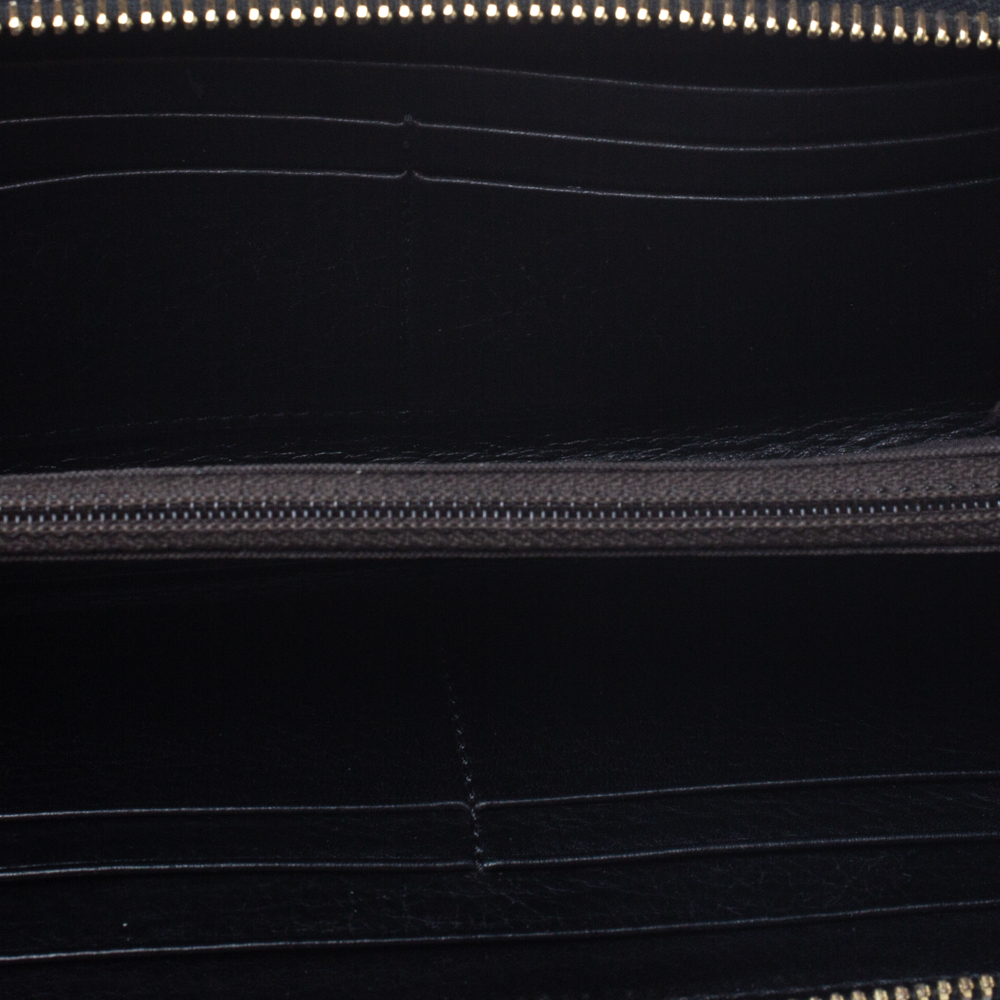 

Fendi Black Zucca Canvas and Leather Zip Around Continental Wallet