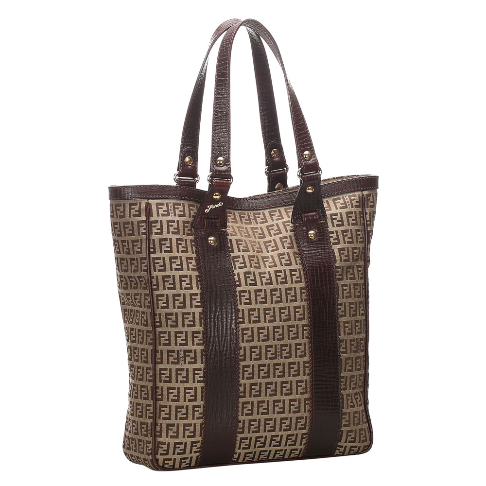 

Fendi Brown Zucchino Canvas Tote Bag