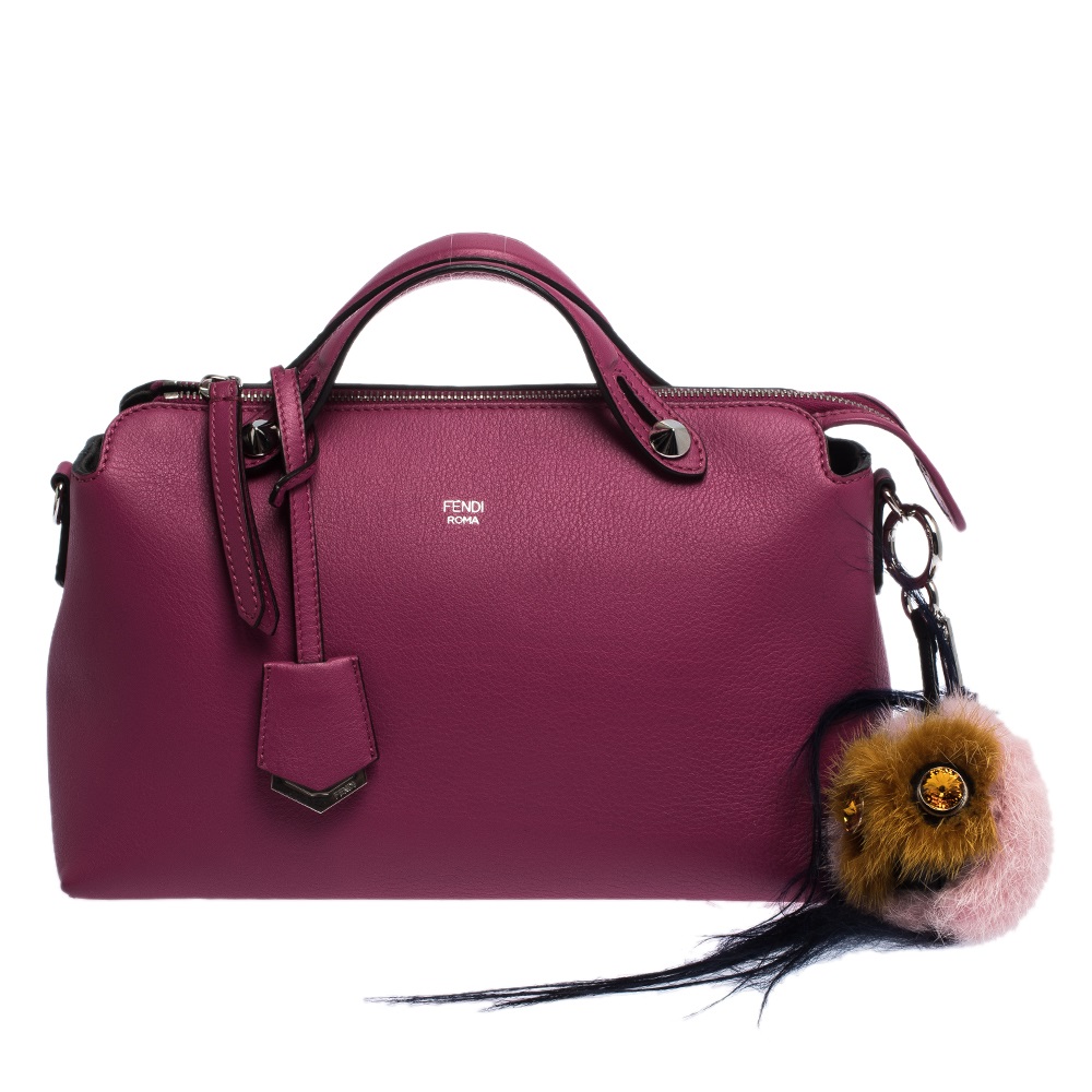 Pre Owned Fendi Fuchsia Leather Small By The Way Shoulder Bag