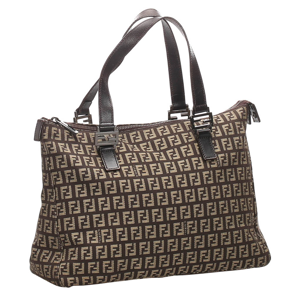 

Fendi Brown/Dark Brown Zucchino Canvas Tote Bag