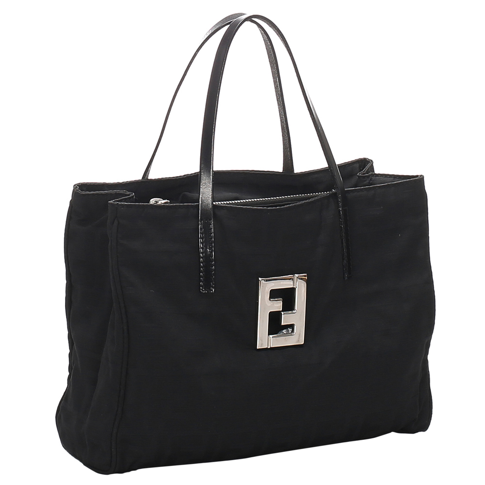 

Fendi Black Zucca Nylon Tote Bag