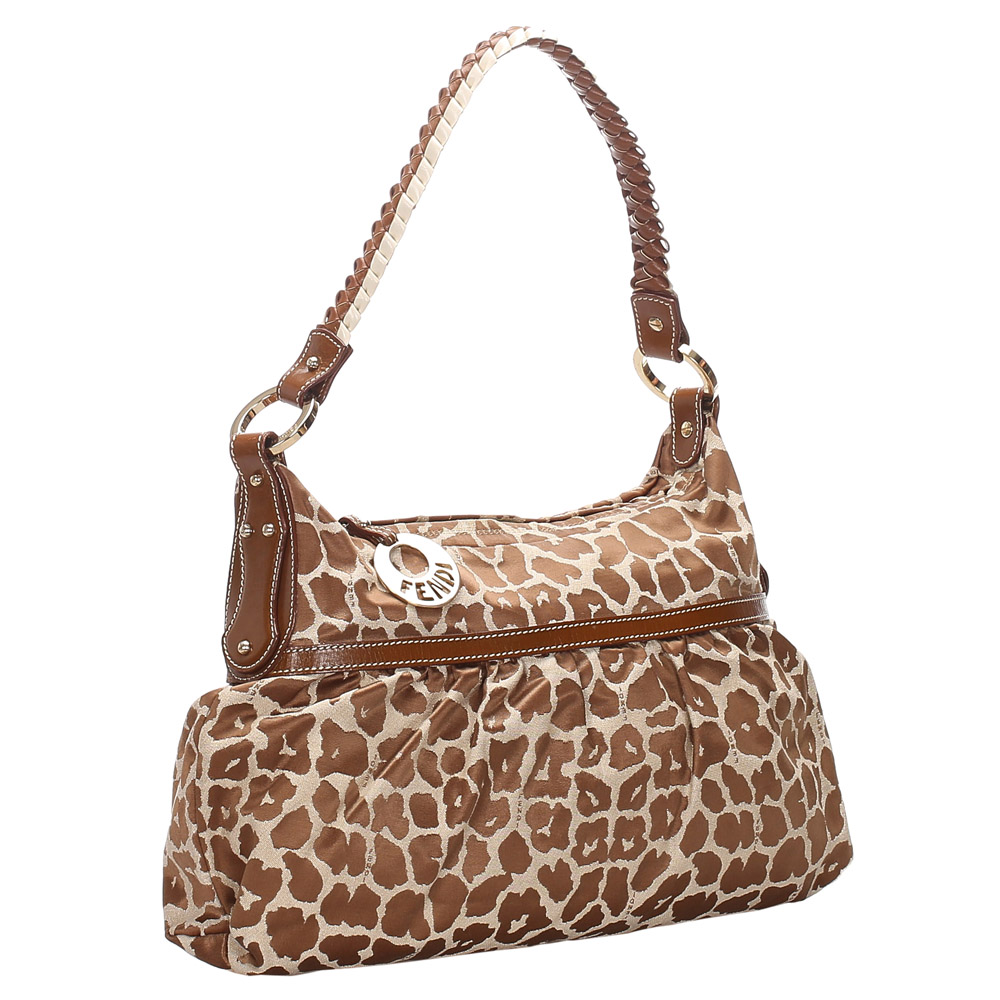 

Fendi Brown Leopard Print Canvas Chef Bag, Beige