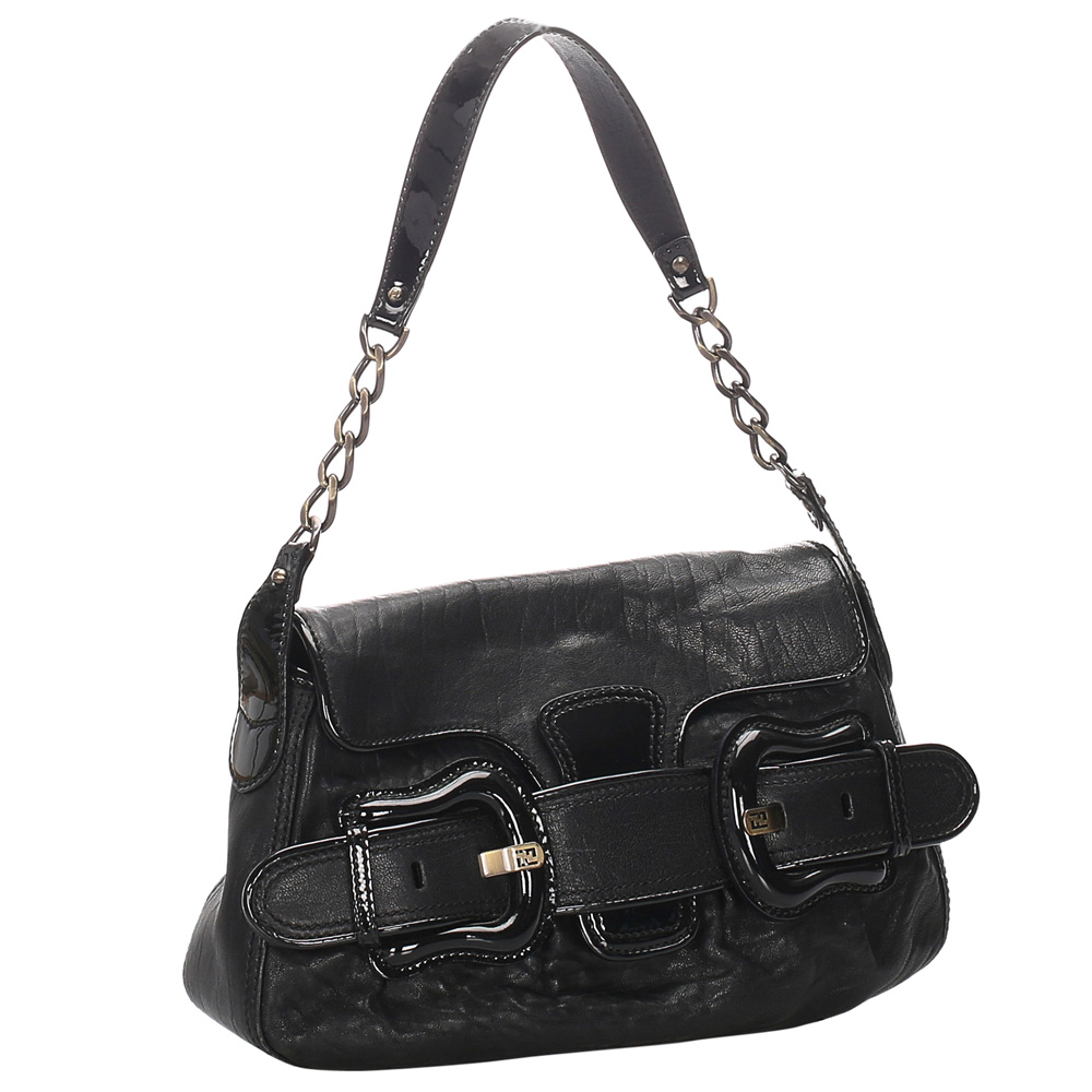 

Fendi Black Leather B Bis Bag