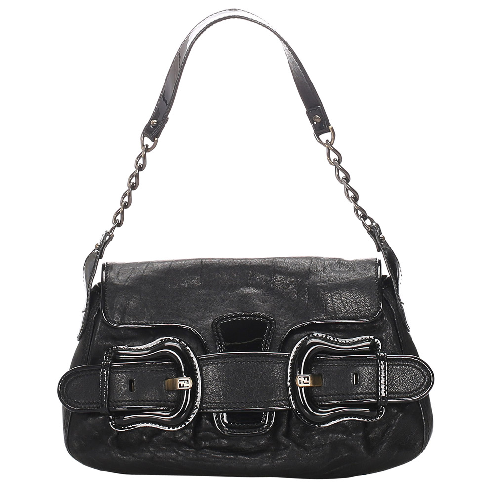 Pre-owned Fendi Black Leather B Bis Bag | ModeSens