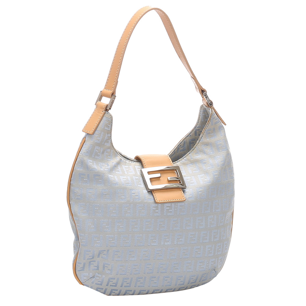 

Fendi Blue/Light Blue Zucchino Canvas Hobo Bag