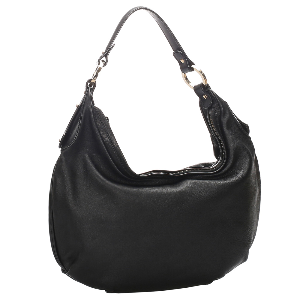 

Fendi Black Leather Hobo Bag
