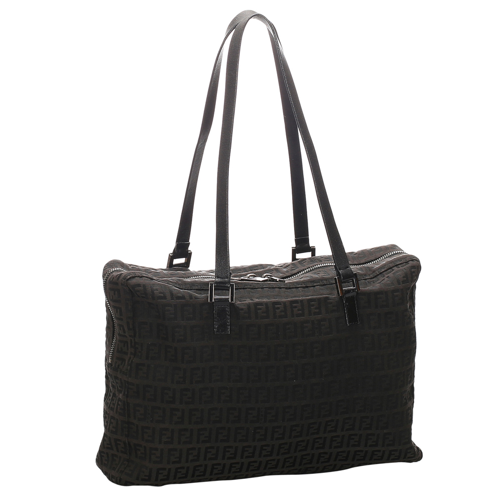 

Fendi Black Zucchino Canvas Shoulder Bag