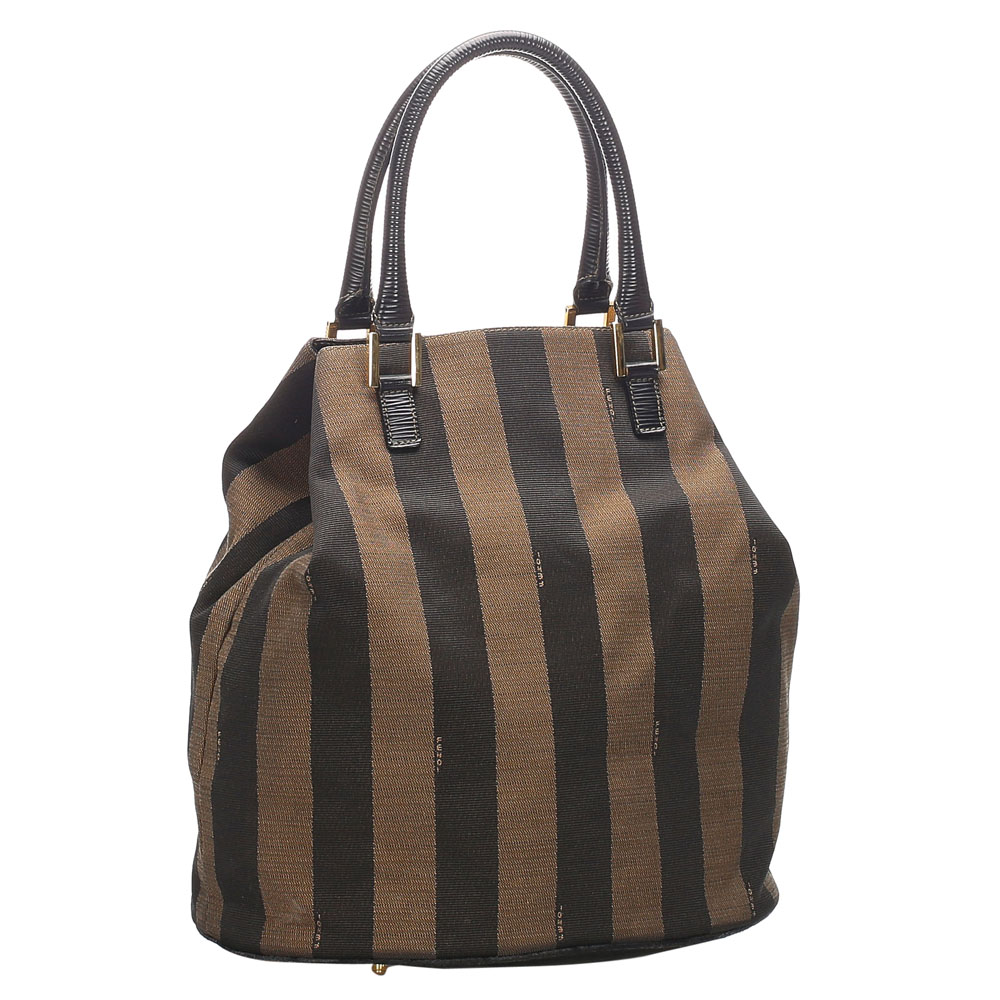 

Fendi Brown/Black Pequin Canvas Shoulder Bag