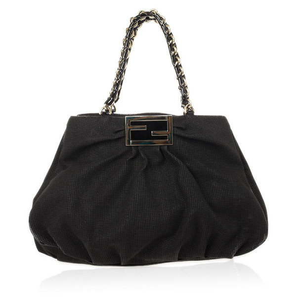 Pre Owned Fendi Black Grande Mia Shoulder Bag