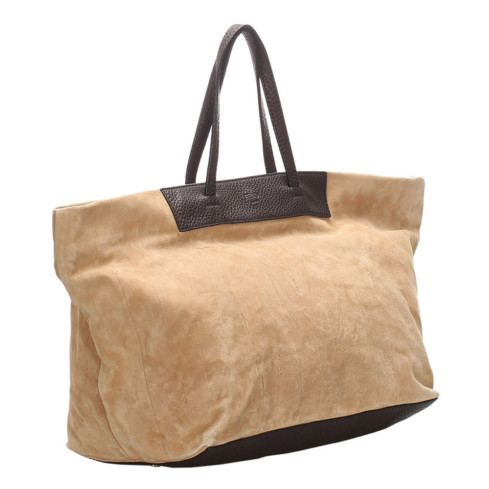 

Fendi Beige/Brown Suede Tote Bag