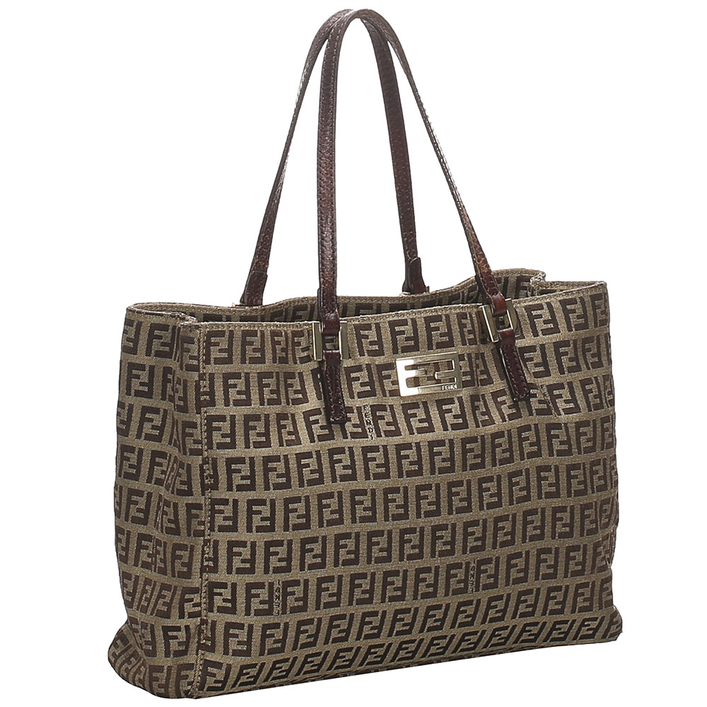

Fendi Brown/Beige Zucchino Canvas Tote Bag