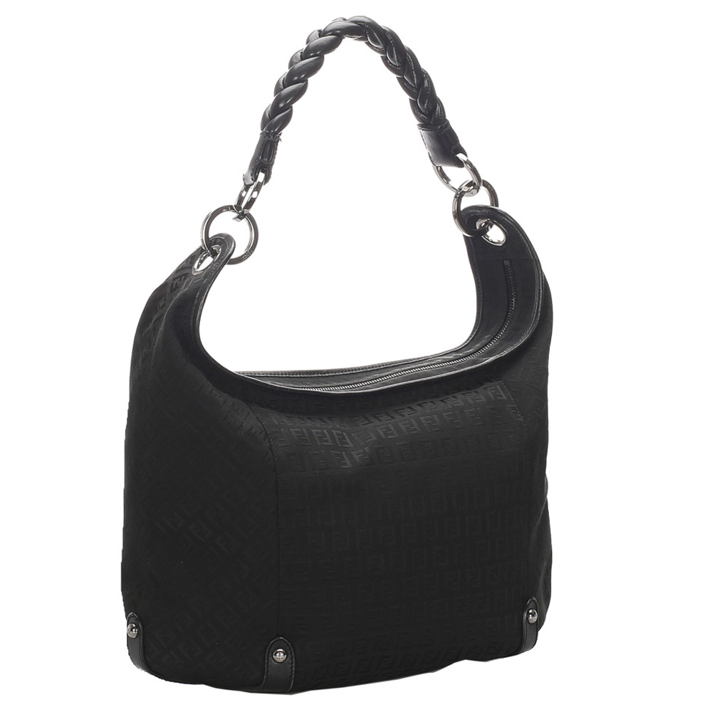 

Fendi Black Zucchino Canvas Shoulder Bag