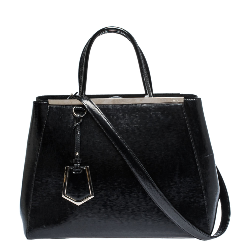 fendi black patent leather bag